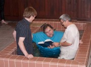 Dave being baptised